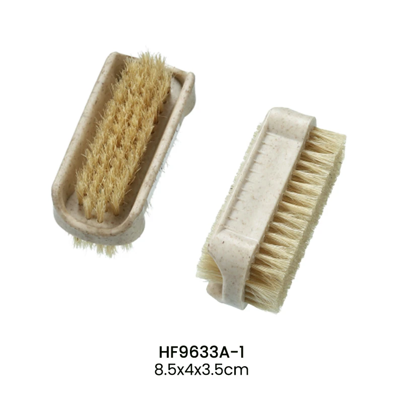 プラスチック両面ハンド&ネイルブラシ 2色毛