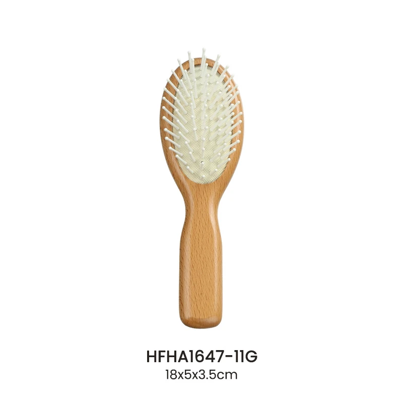 ブナ無垢材 オーバル エア クッション ヘアブラシ セット