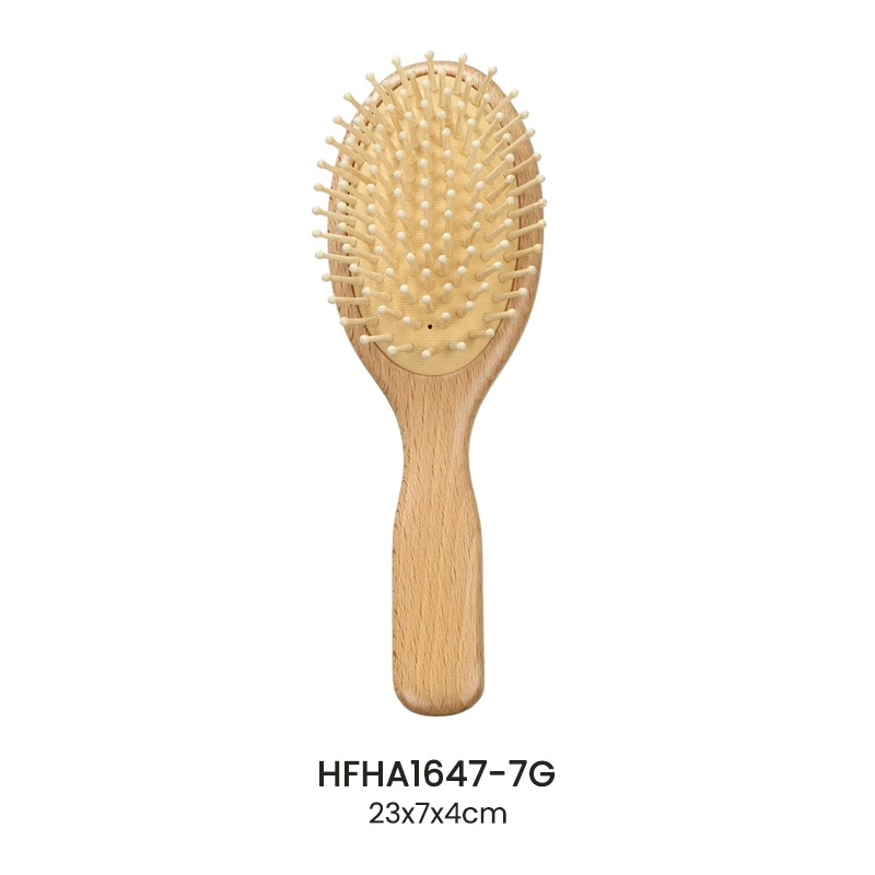 ブナ無垢材 オーバル エア クッション ヘアブラシ セット