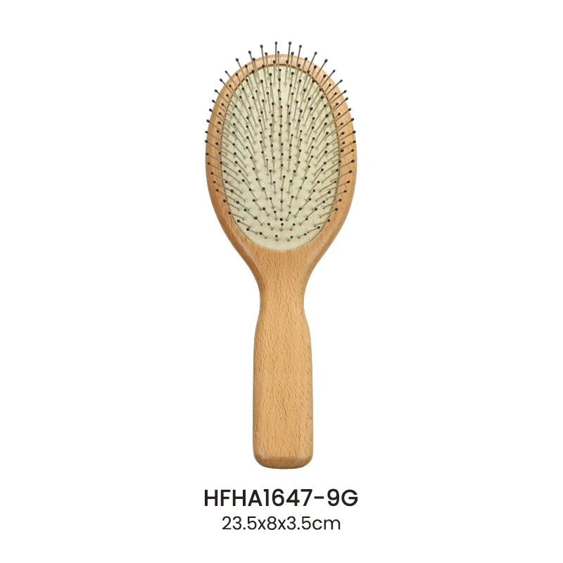 ブナ無垢材 オーバル エア クッション ヘアブラシ セット