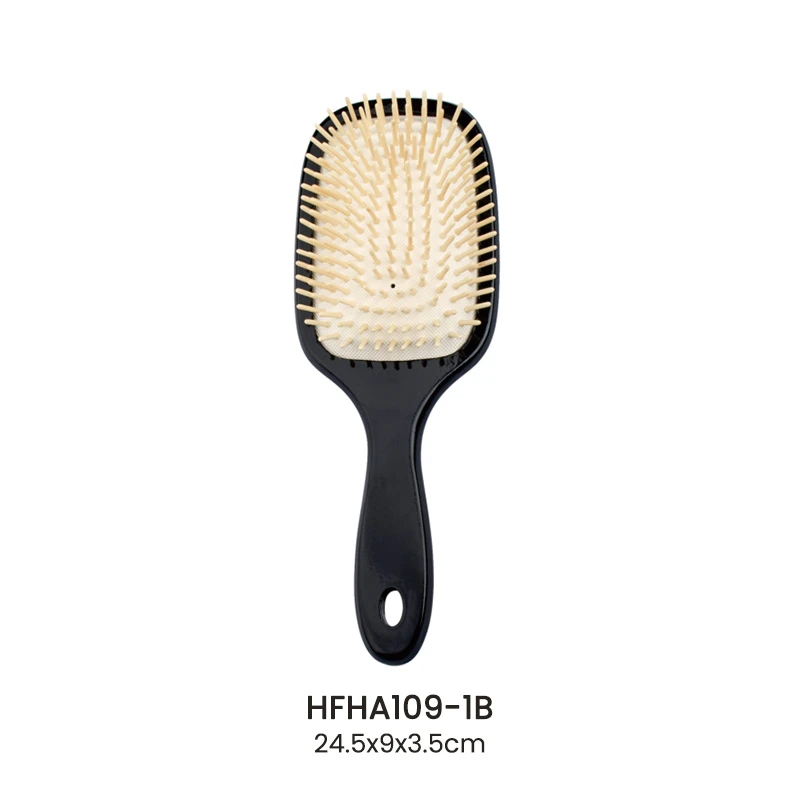 Schima Superba 木製ピン 頭皮マッサージパドルヘアブラシ