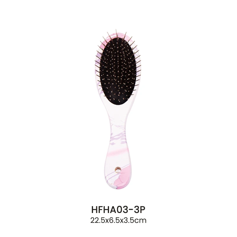 木製とナイロンのピンが付いたユニークなプリントヘアブラシ
