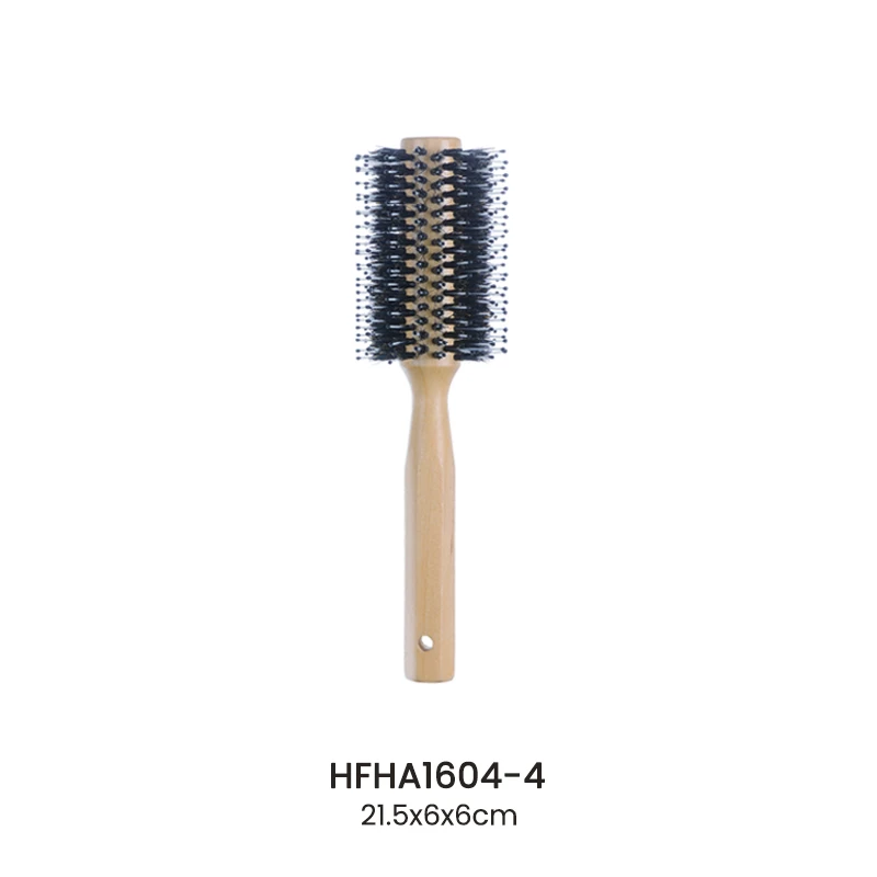 カスタムミックスドブラッスル木製丸型スタイリングヘアブラシ