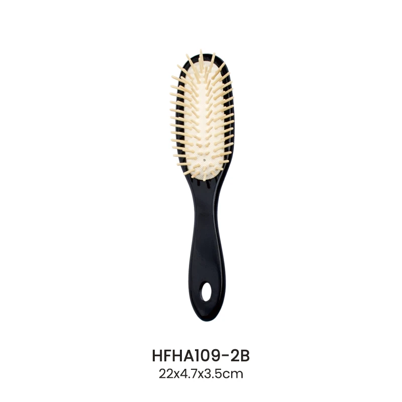 Schima Superba 木製ピン 頭皮マッサージパドルヘアブラシ