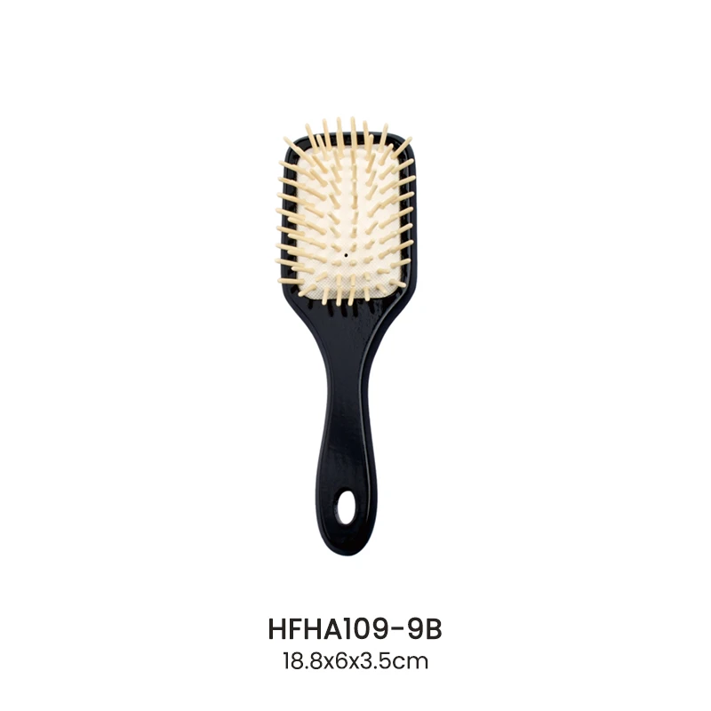 Schima Superba 木製ピン 頭皮マッサージパドルヘアブラシ